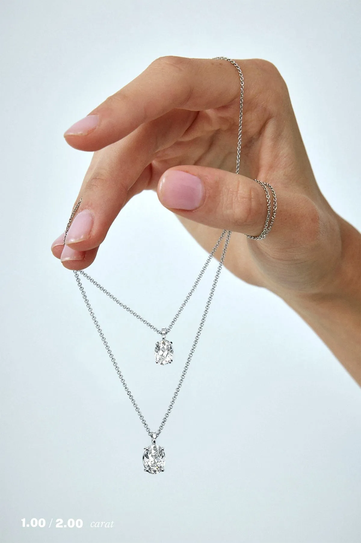 1 carat Oval Diamond Pendant Necklace