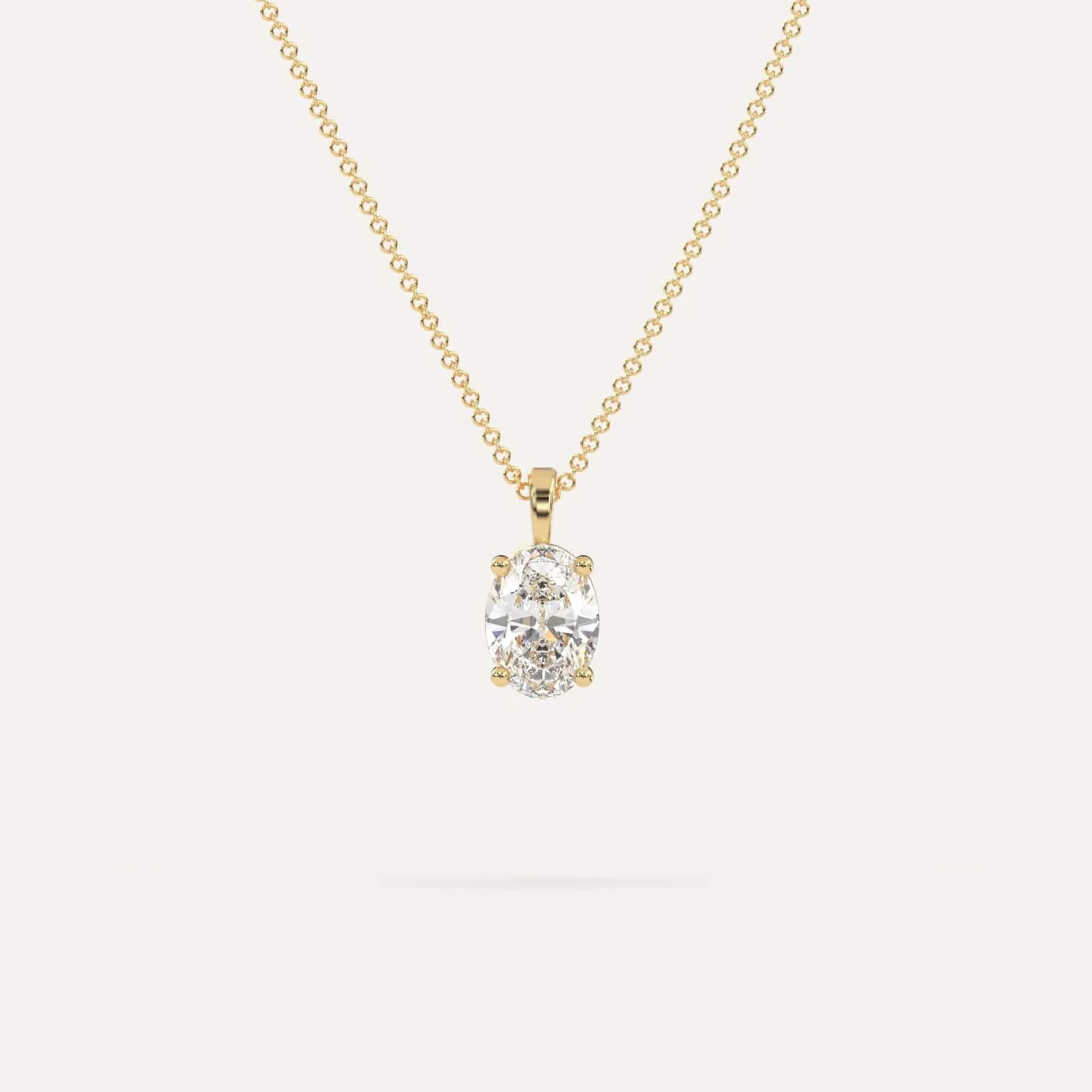 1 carat Oval Diamond Pendant Necklace