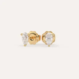 1 carat Pear Diamond Stud Earrings