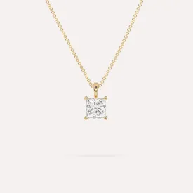 1 carat Princess Diamond Pendant Necklace