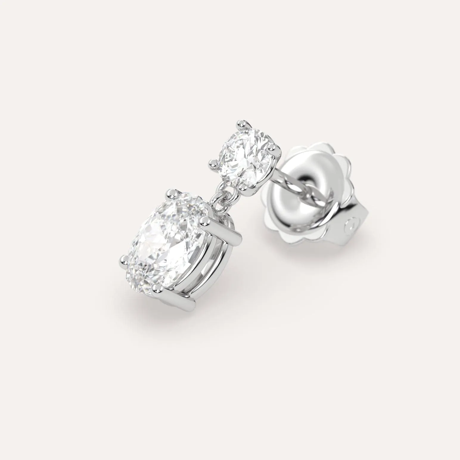 1 carat Single Oval Diamond Drop Earring