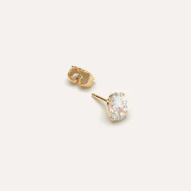 1 carat Single Oval Diamond Stud Earring