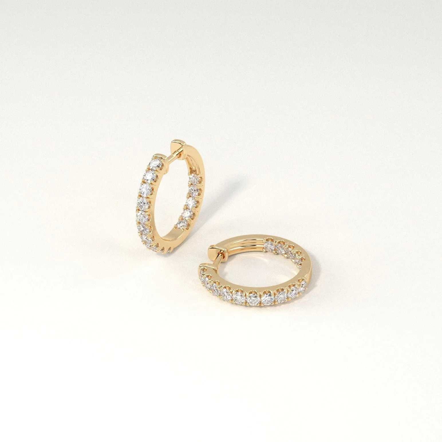 1/2 carat Diamond Hoop Earrings