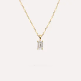 1/2 carat Emerald Diamond Pendant Necklace