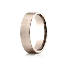 14k Rose Gold 6mm Comfort-fit Satin-finished Carved Design Band