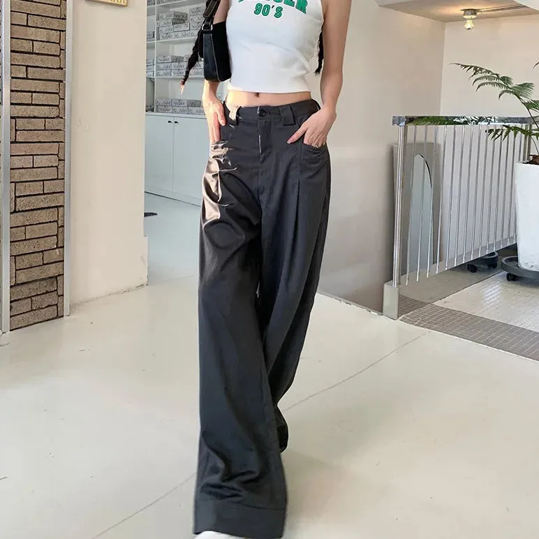 2024 Summer Senior Sag Wide-leg Button Pants