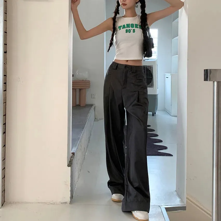 2024 Summer Senior Sag Wide-leg Button Pants