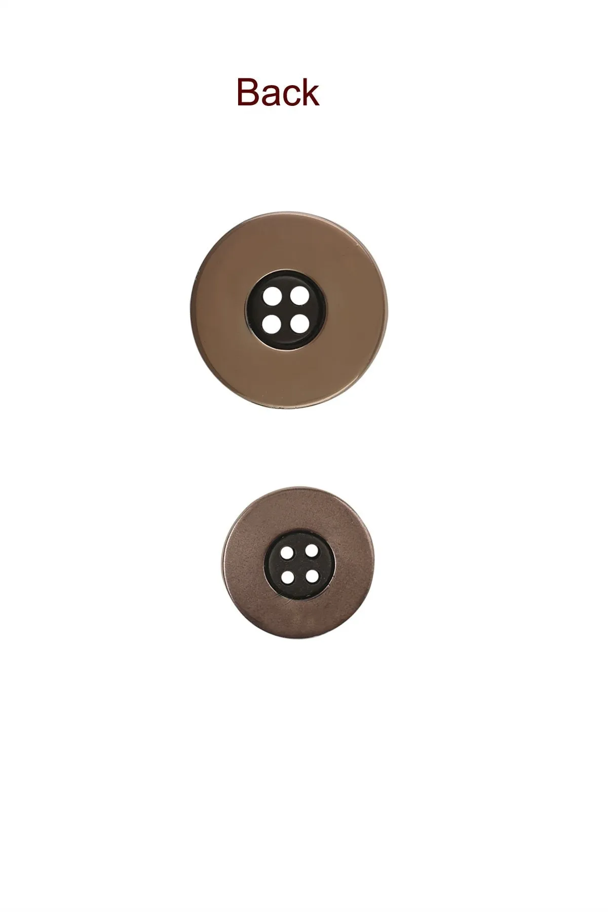 4-Hole Black with Gunmetal Round Shape ABS Button