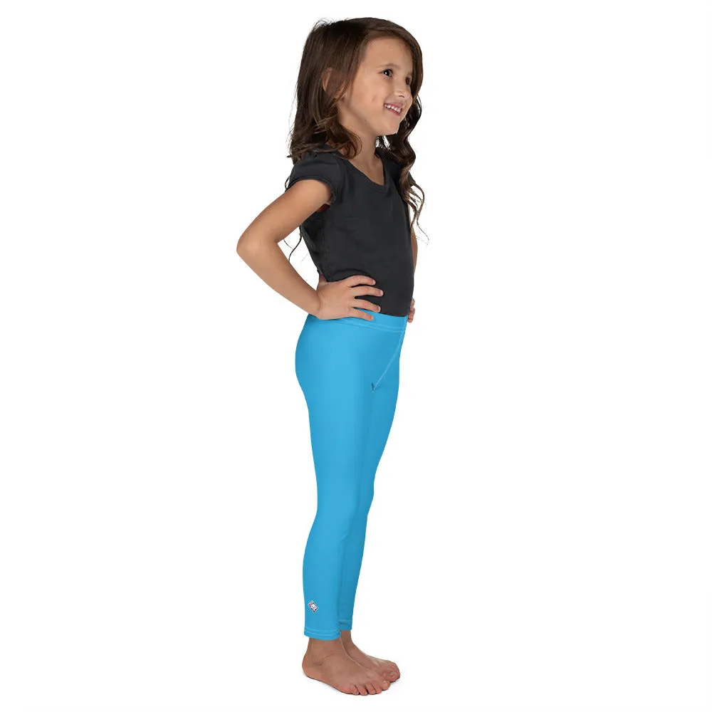 Active Days, Bright Ways: Solid Workout Leggings for Girls - Cyan