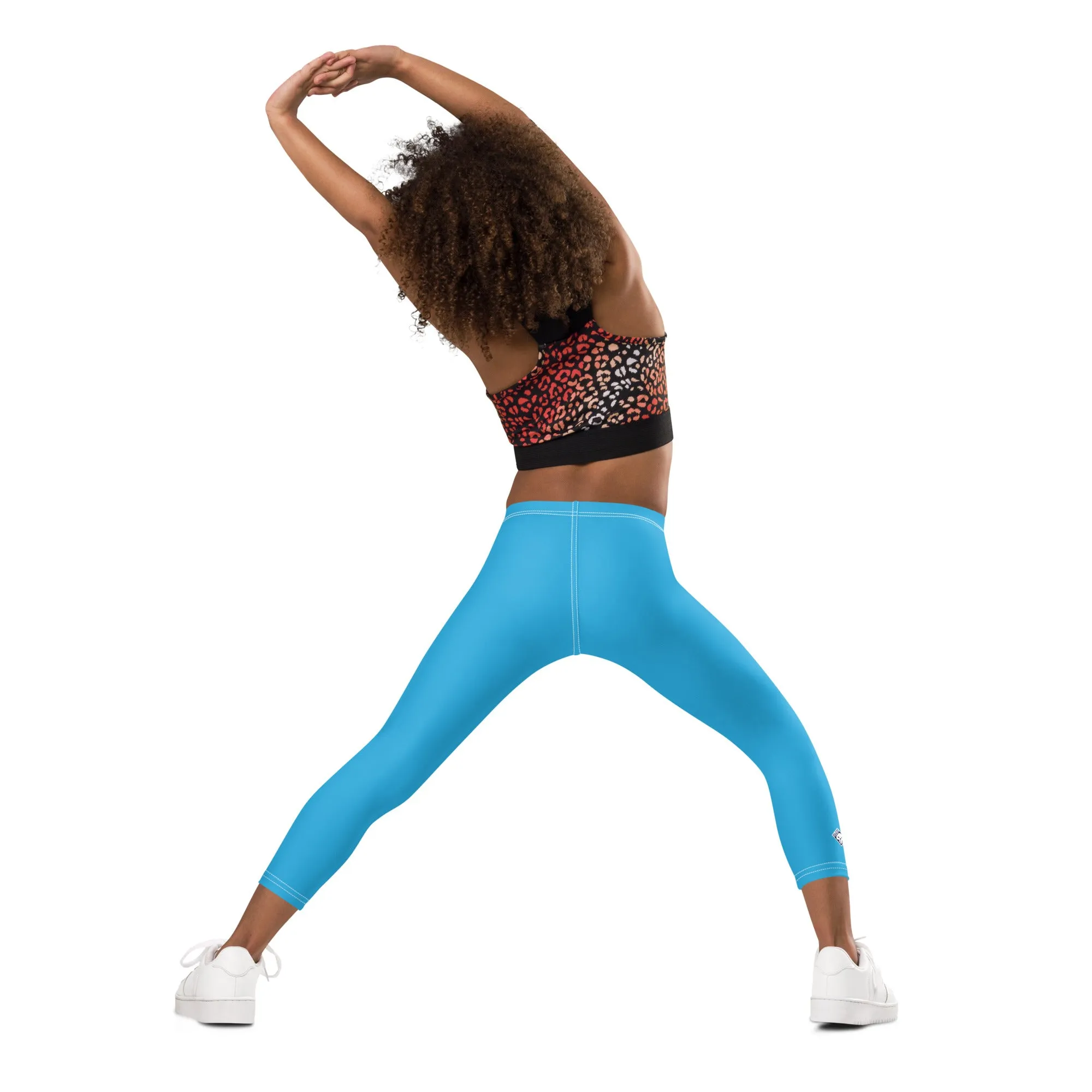 Active Days, Bright Ways: Solid Workout Leggings for Girls - Cyan