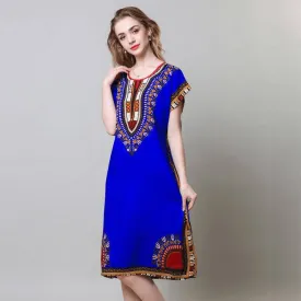 African ethnic dress in royal blue