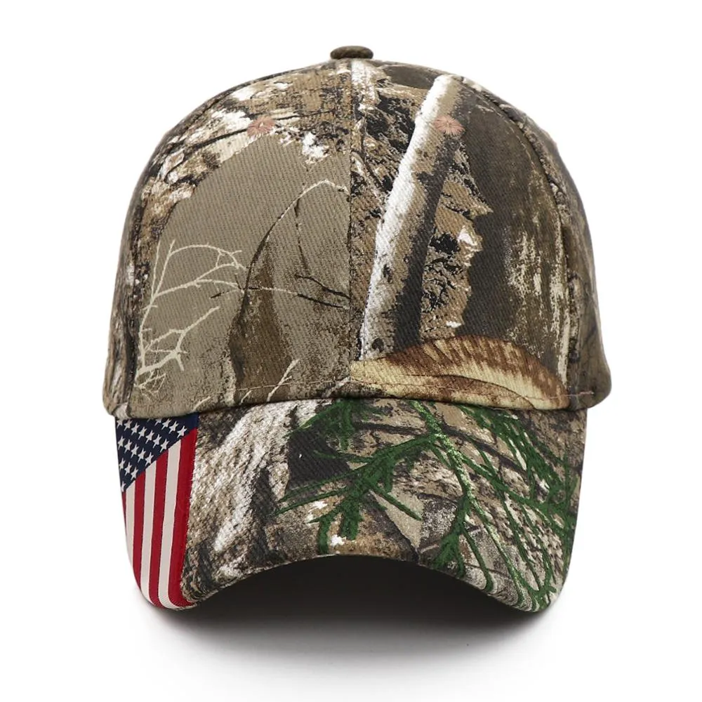 American Flag Hunting Camouflage Baseball Cap Women's Snapback Hat Summer Outdoor Fishing Hats For Men Army Camo Caps