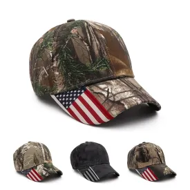 American Flag Hunting Camouflage Baseball Cap Women's Snapback Hat Summer Outdoor Fishing Hats For Men Army Camo Caps