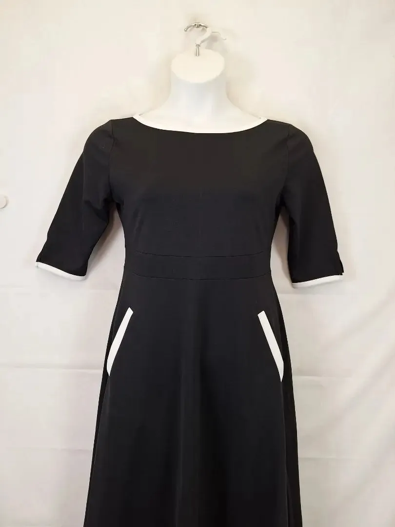 Assorted Brands Boat Neck Monochrome A Line Midi Dress Size M