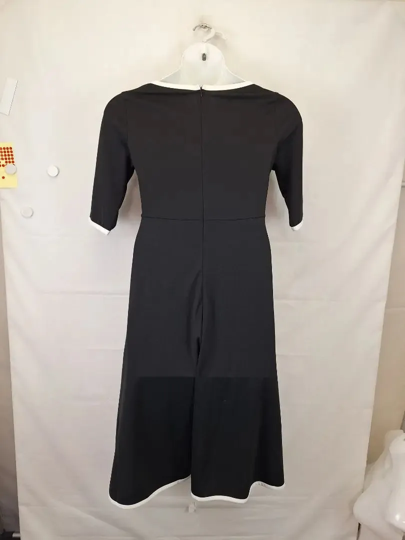 Assorted Brands Boat Neck Monochrome A Line Midi Dress Size M