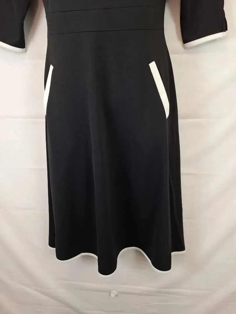 Assorted Brands Boat Neck Monochrome A Line Midi Dress Size M