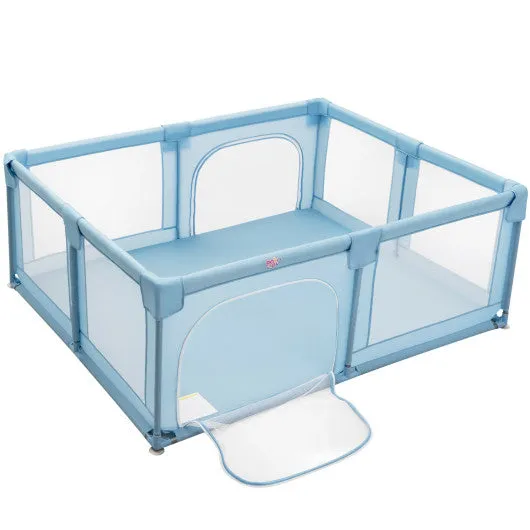 Baby Playpen Extra Large Kids Activity Center Safety Play-Blue