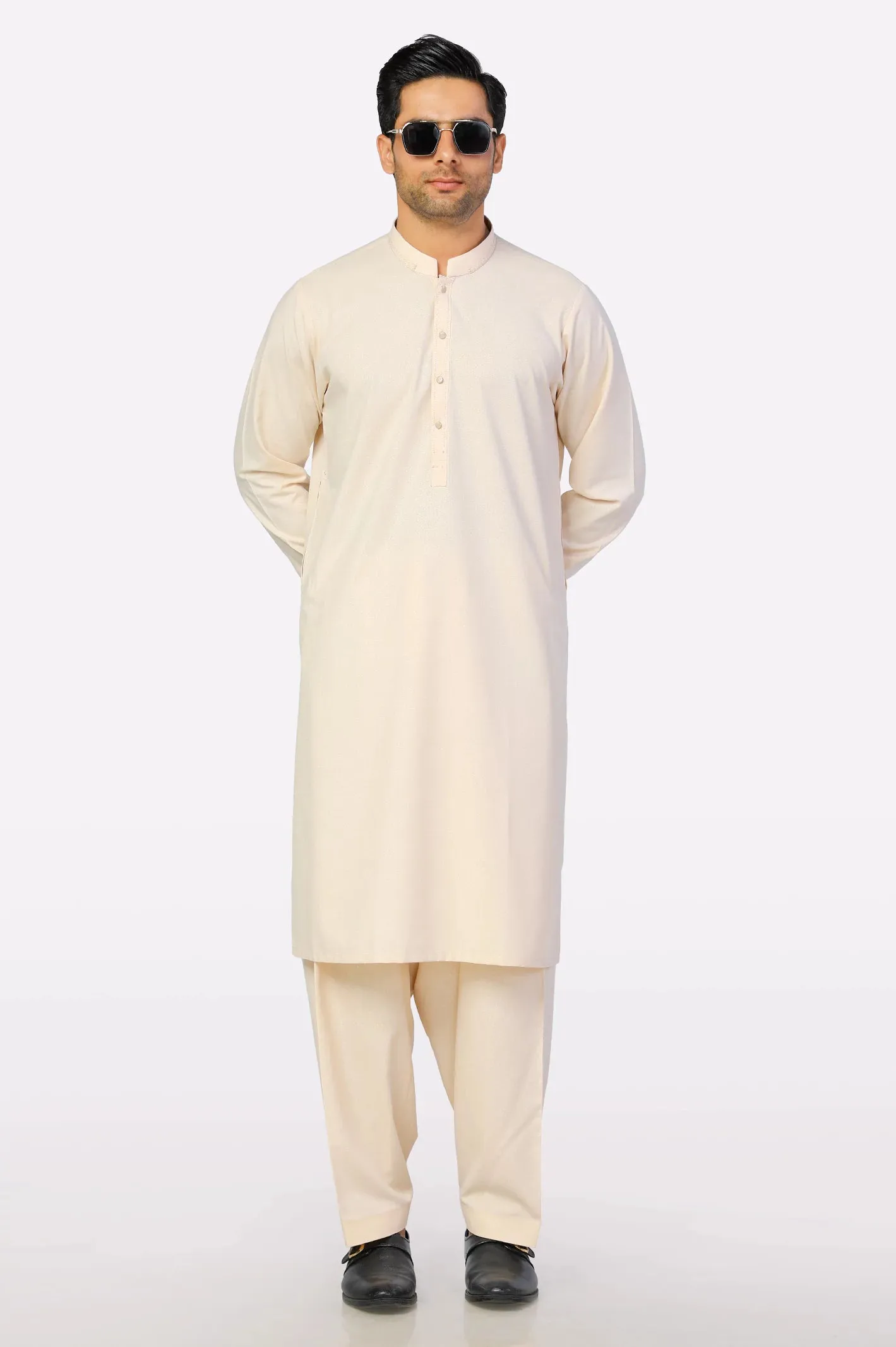 Beige Wash & Wear Shalwar Kameez