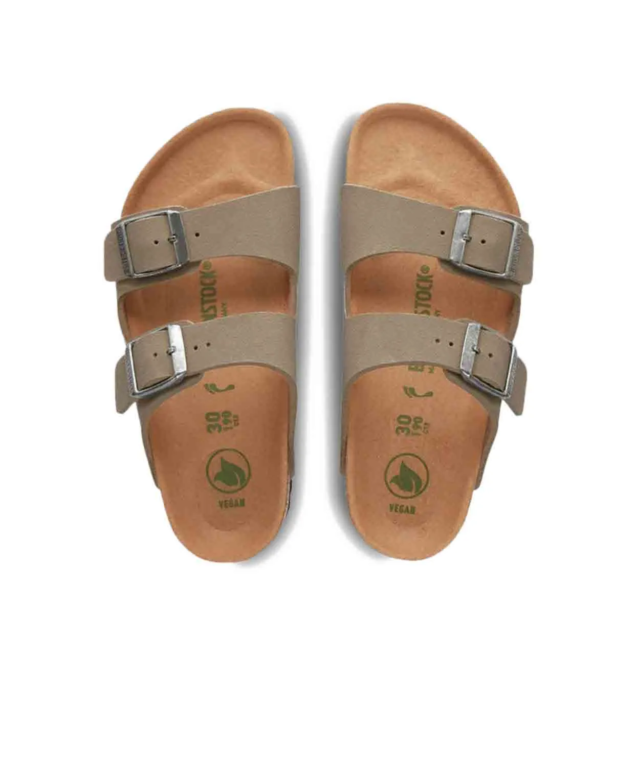 Birkenstock Kids Arizona BirkiBuc Earthy Faded Khaki Vegan Sandals