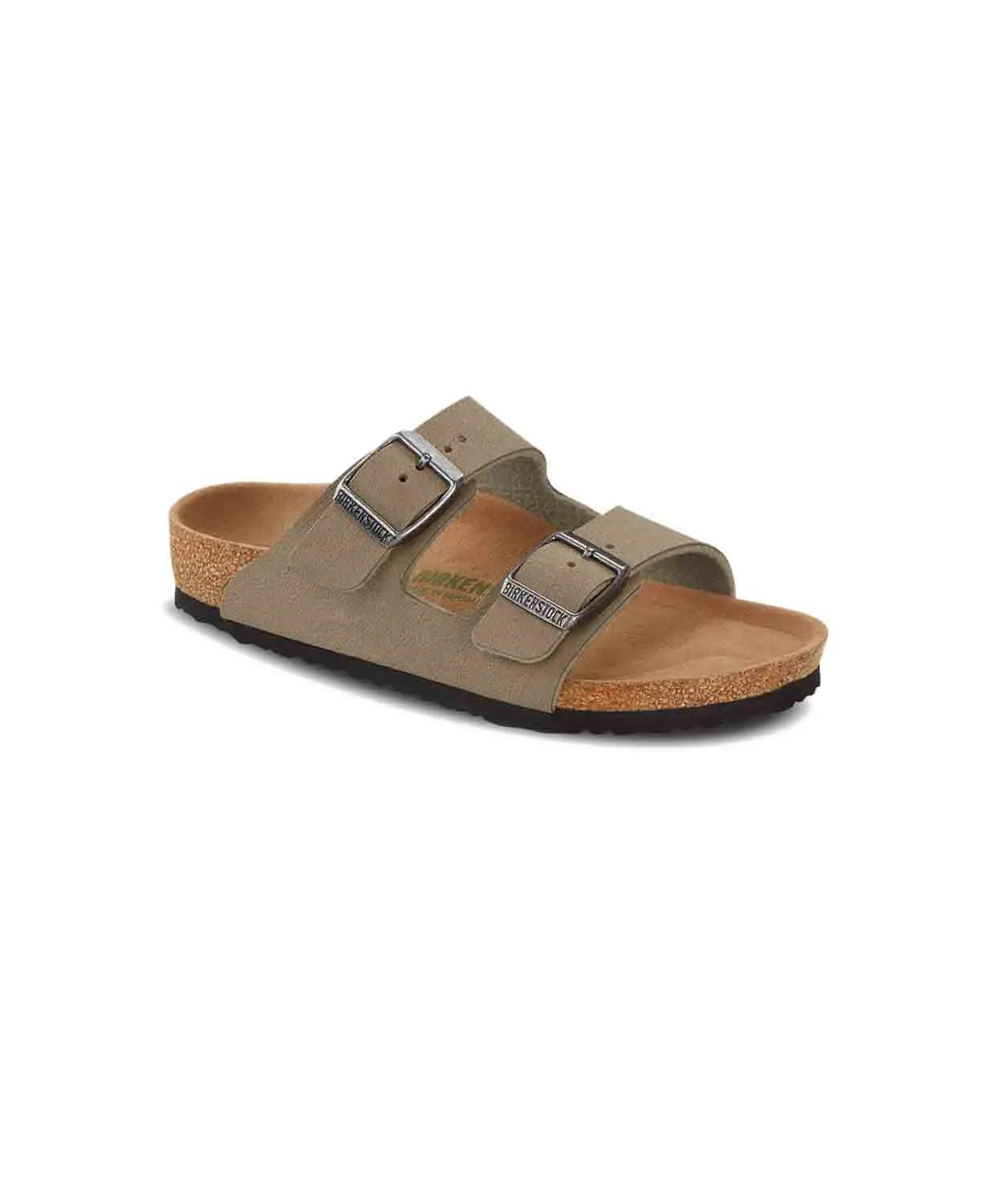 Birkenstock Kids Arizona BirkiBuc Earthy Faded Khaki Vegan Sandals