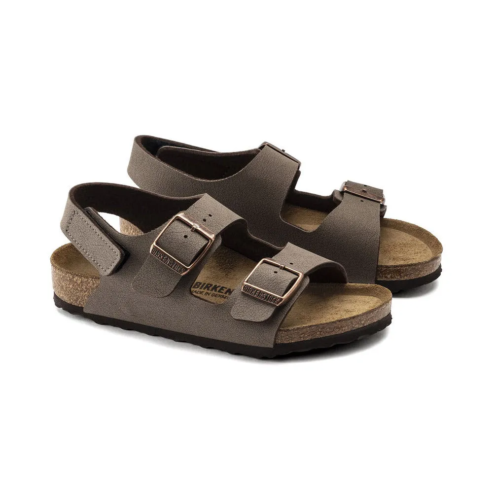 BIRKENSTOCK MILANO HOOK & LOOP MOCHA BIRKIBUC - KIDS