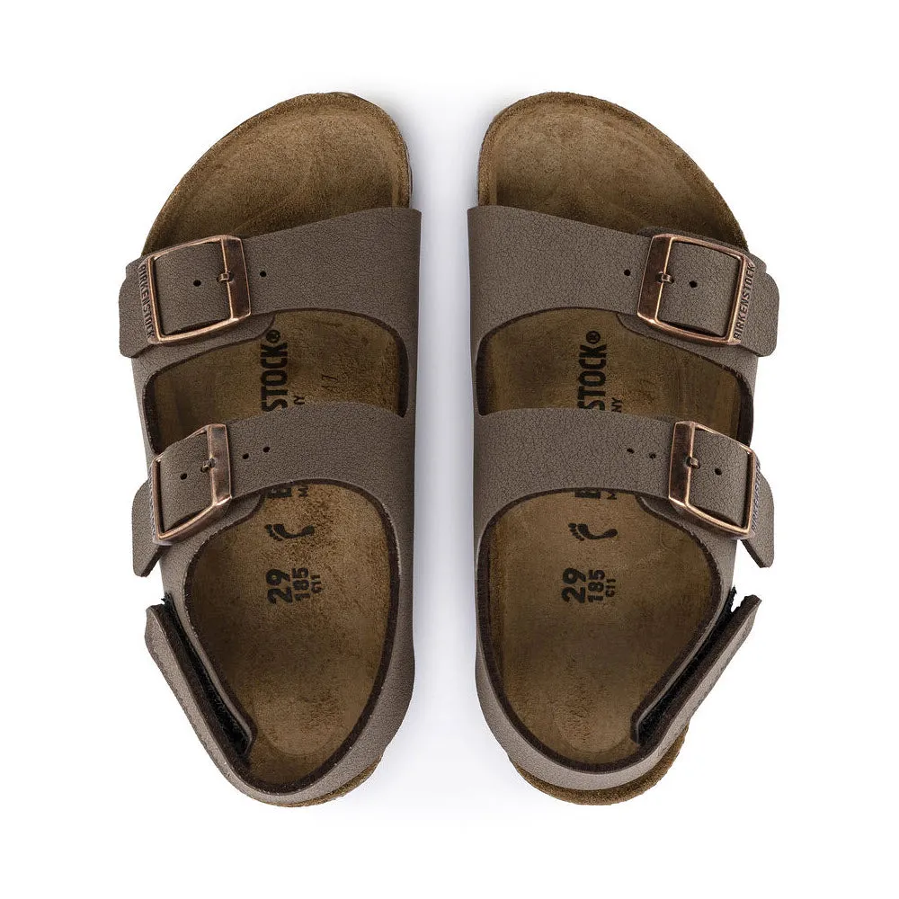 BIRKENSTOCK MILANO HOOK & LOOP MOCHA BIRKIBUC - KIDS