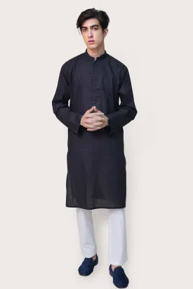 Black Cotton Kurta