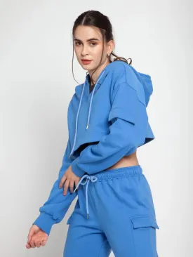 Blue Adjustable Length Hoodie