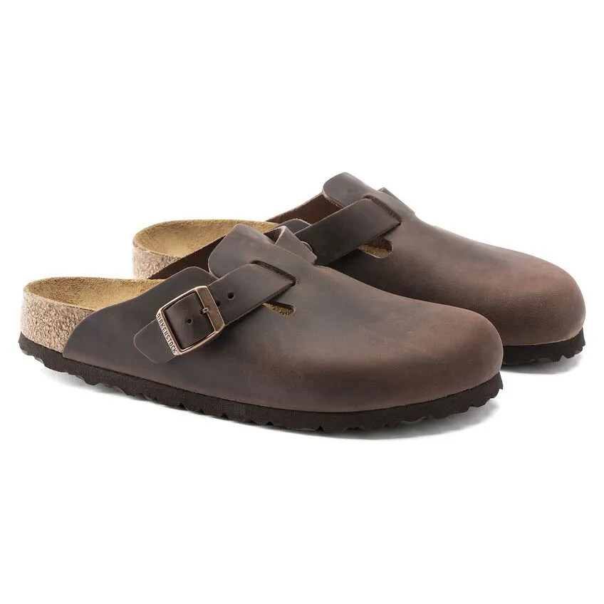 Boston Buckle Classic Footbed Mule in Habana Oiled Leather