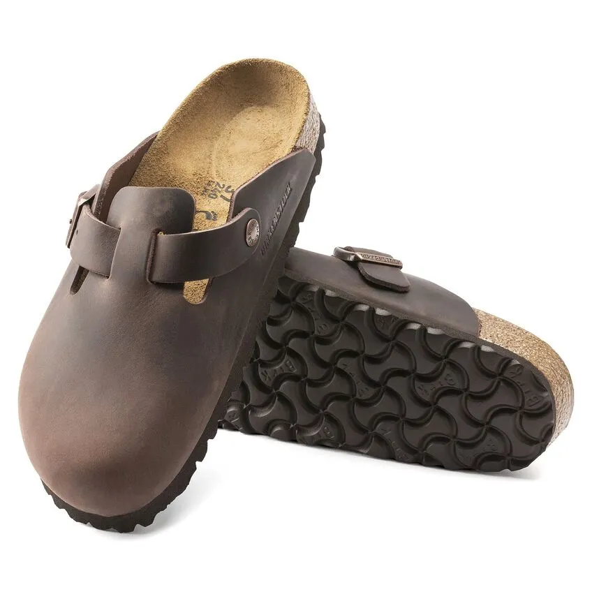 Boston Buckle Classic Footbed Mule in Habana Oiled Leather