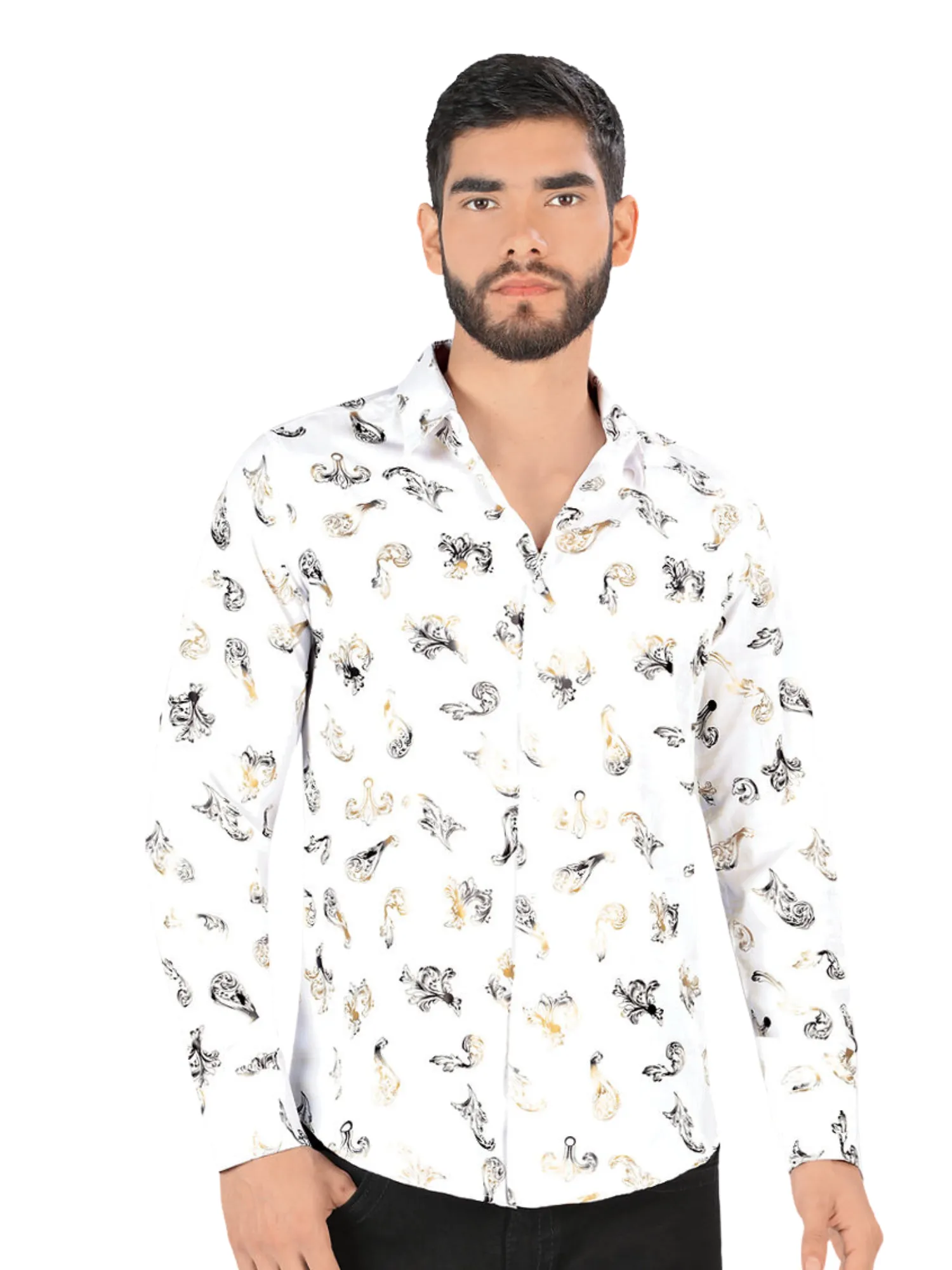 Camisa Casual Manga Larga Estampada para Hombre 'Montero' - ID: 0412