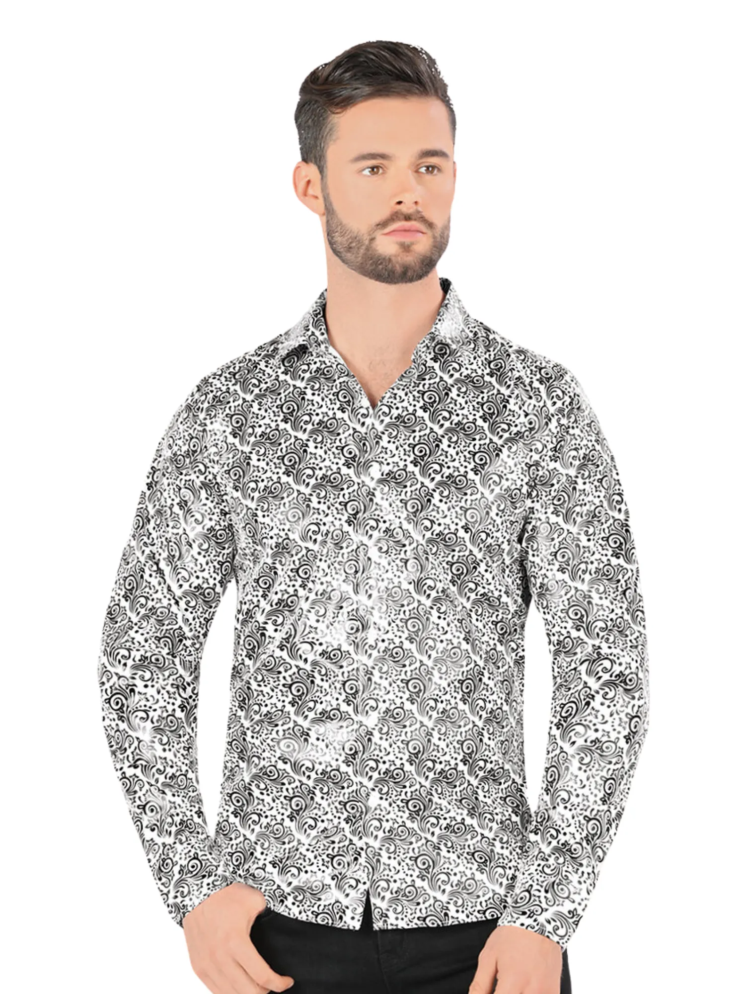 Camisa Casual Manga Larga Estampada para Hombre 'Montero' - ID: 0805