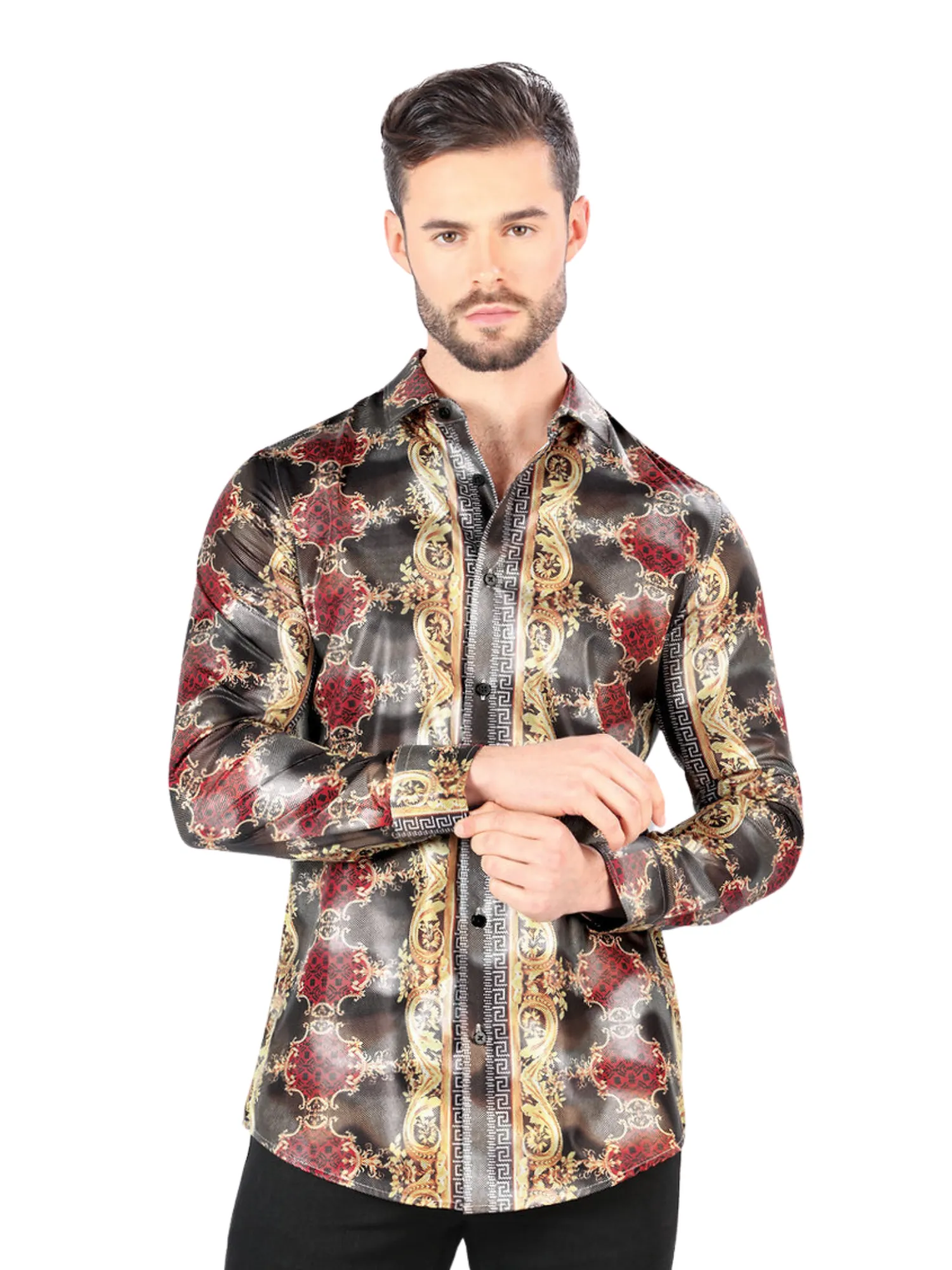 Camisa Casual Manga Larga Estampada para Hombre 'Montero' - ID: 3002