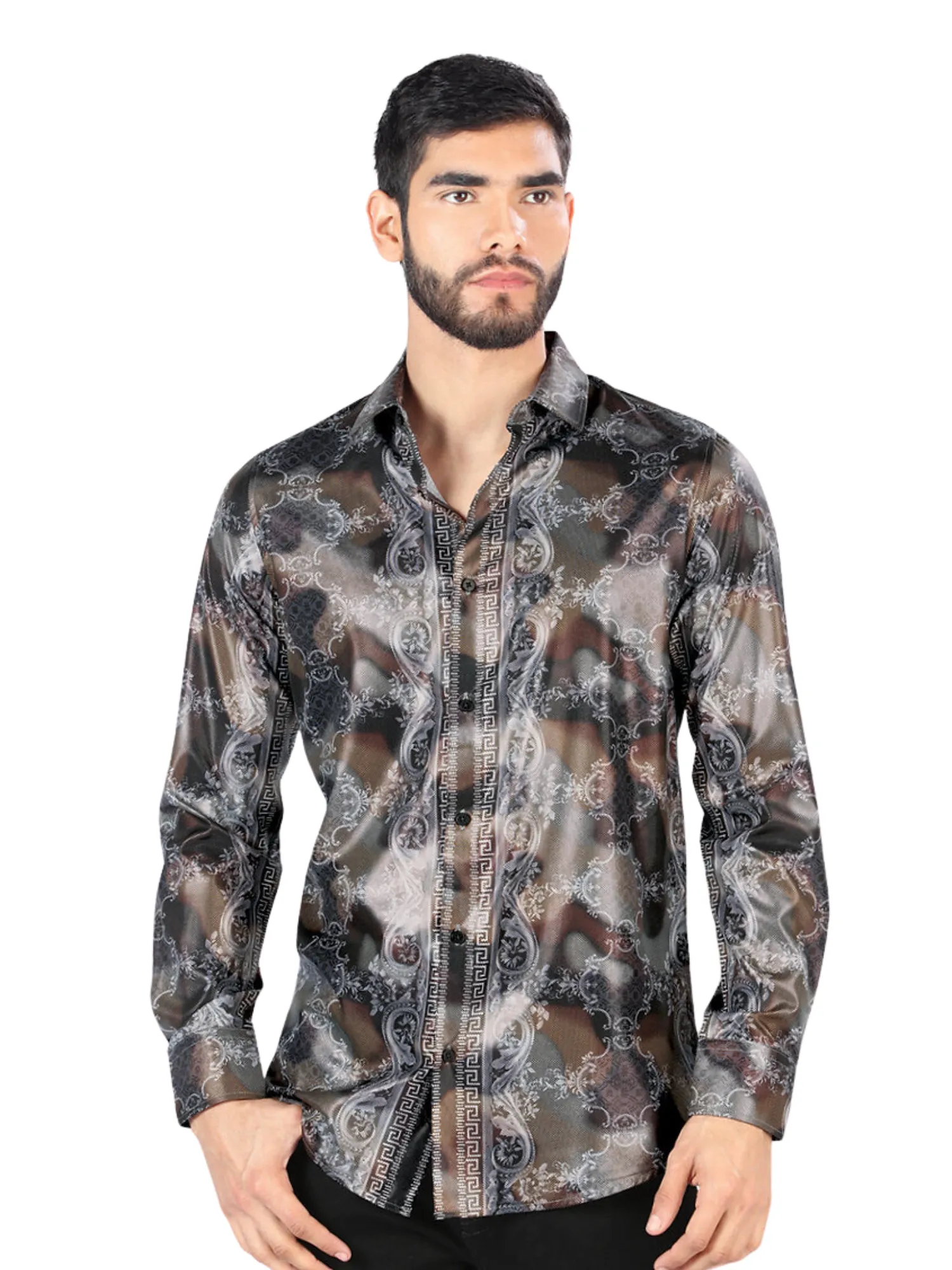 Camisa Casual Manga Larga Estampada para Hombre 'Montero' - ID: 3002