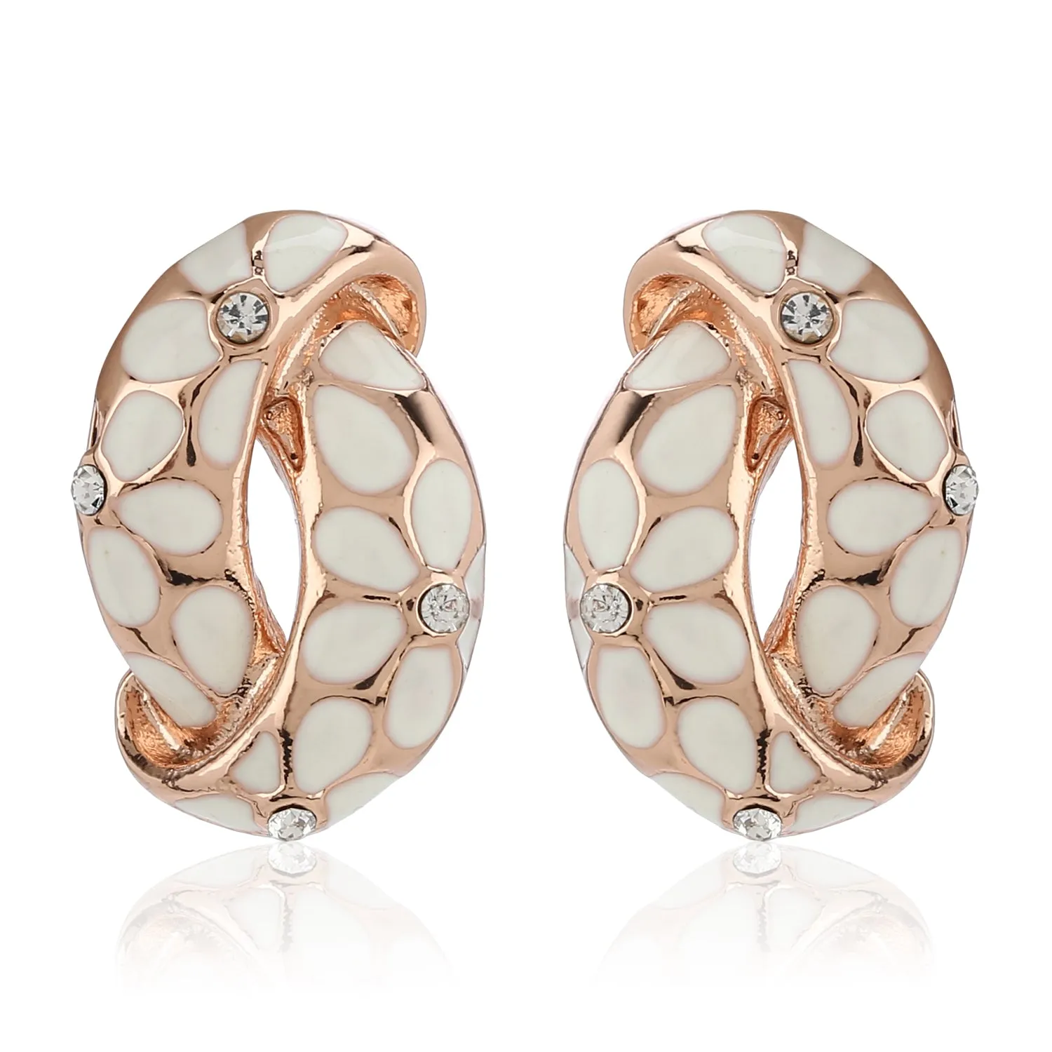 Charming Rose Gold & Enamel Earrings Combo