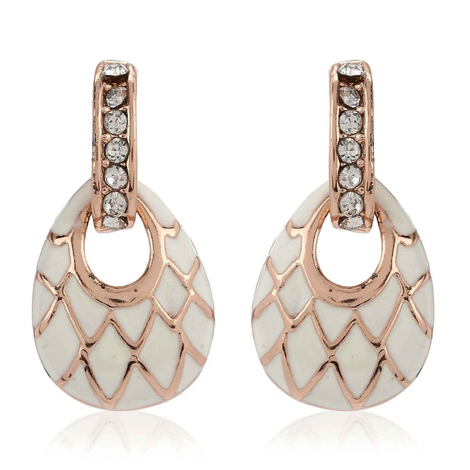 Charming Rose Gold & Enamel Earrings Combo