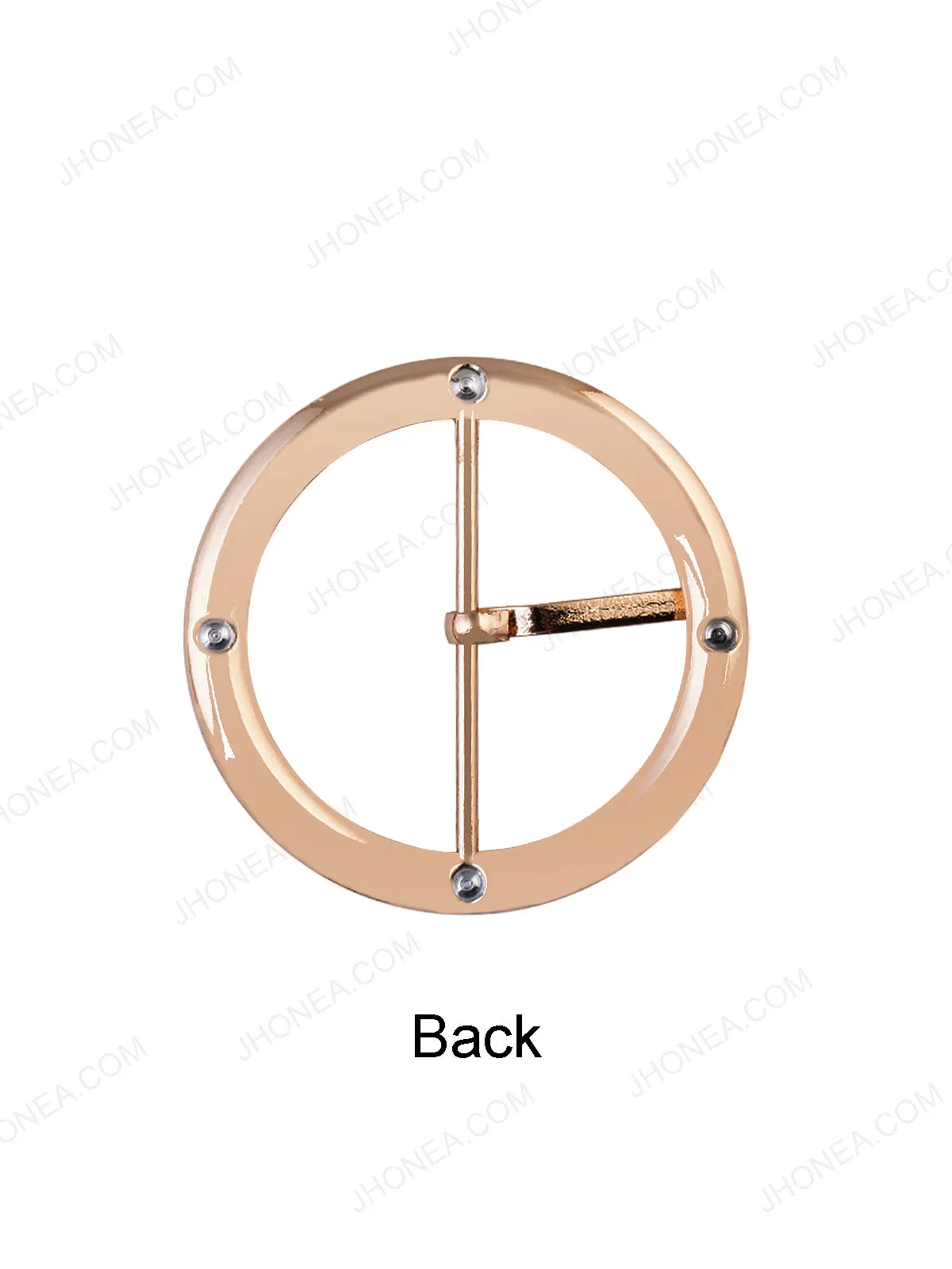 Circular Shiny Gold with Black Sliding Belt Buckle with Prong