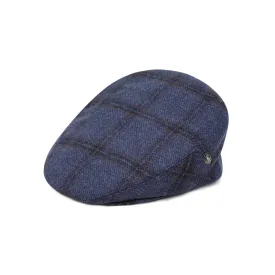 City Sport - Cool Comfort - Wool Flat Cap - Blue Windowpane 3401