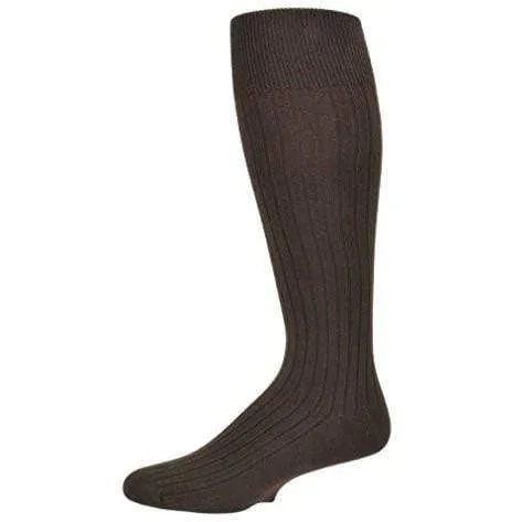 Classic Fine Ribbed Premium Over the Calf Combed Cotton Socks 3 Pair