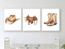 Cowboy Nursery Prints - Set of 3