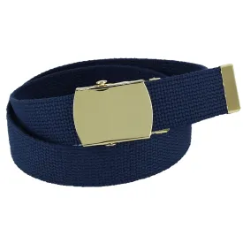 CTM® Kids' Cotton Adjustable Belt with Brass Military Buckle