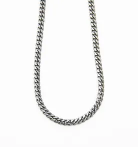 Curb Chain Necklace in Black Rhodium