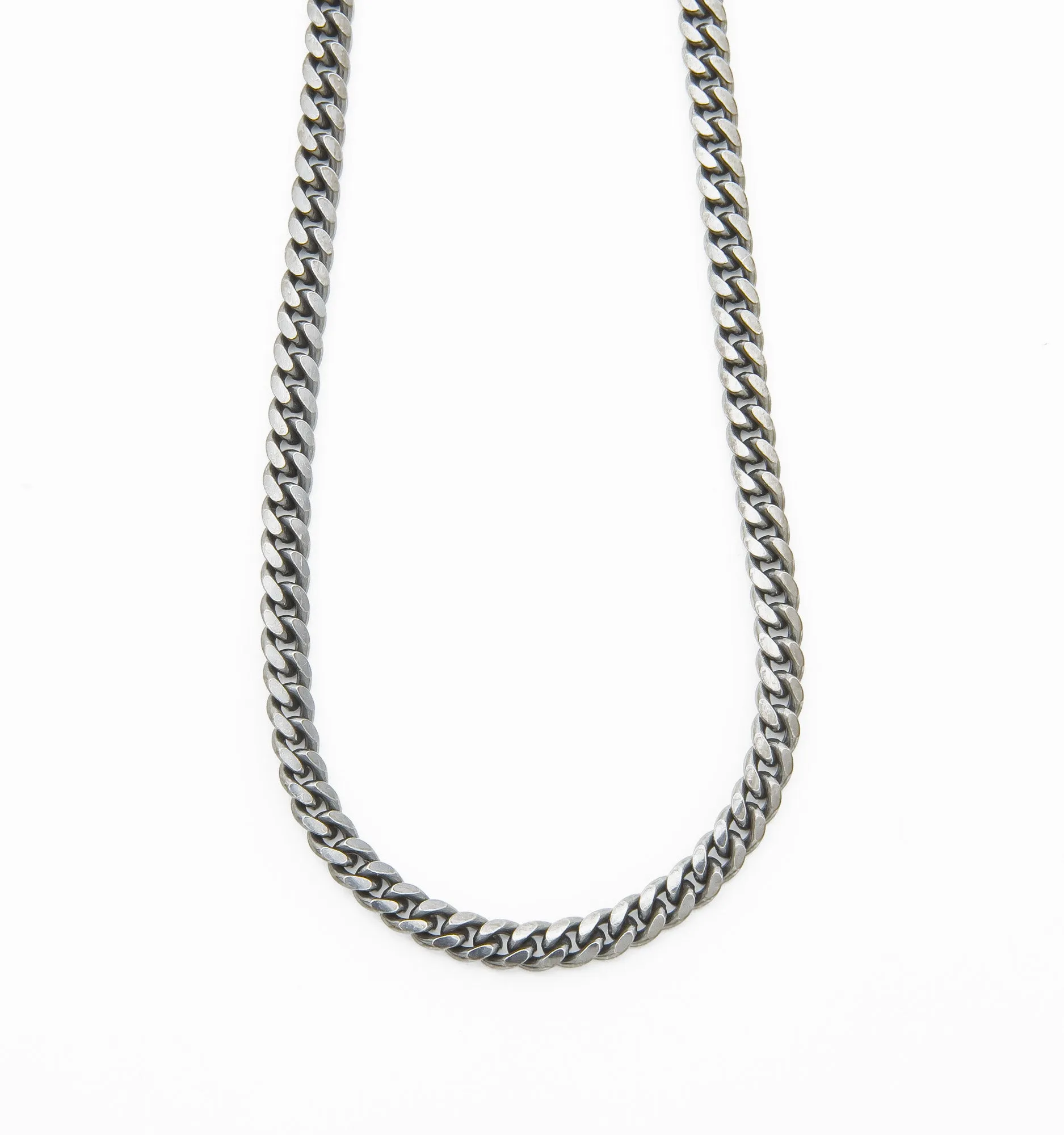 Curb Chain Necklace in Black Rhodium