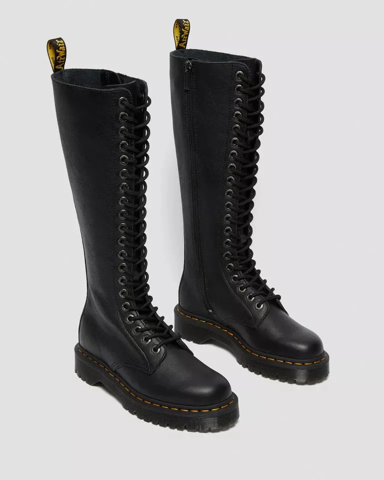 Doc Martens Women's 1B60 BEX PISA LEATHER KNEE HIGH BOOTS (BLACK PISA)