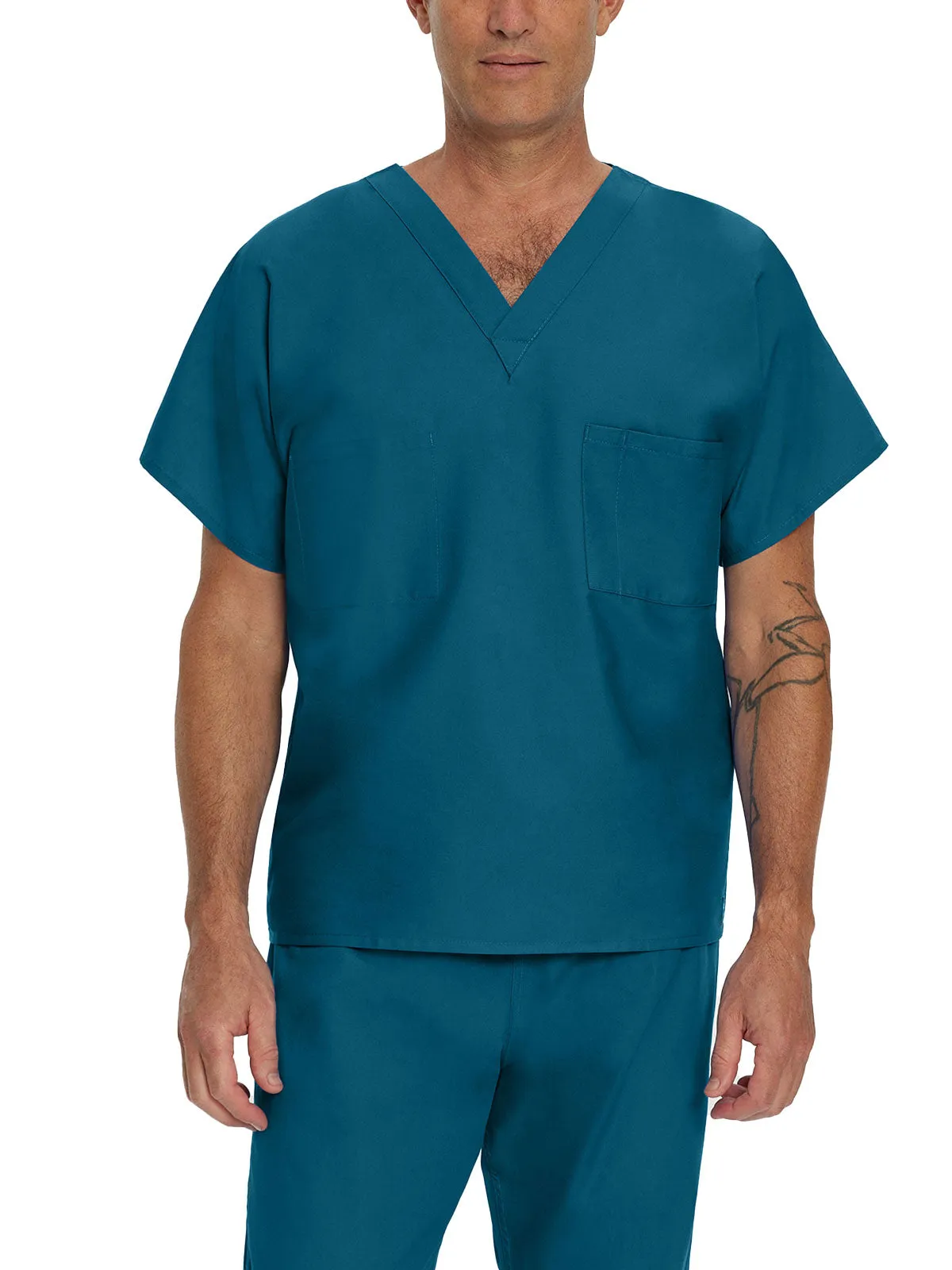 Essentials - Unisex Reversible V-Neck Classic Fit Solid Scrub Top [1]