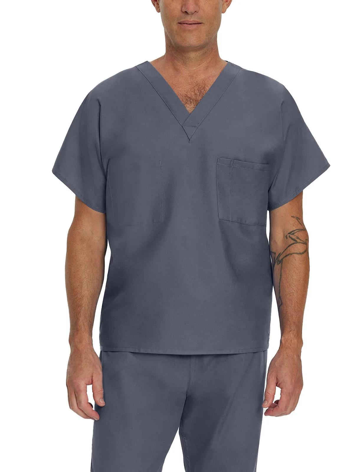 Essentials - Unisex Reversible V-Neck Classic Fit Solid Scrub Top [1]