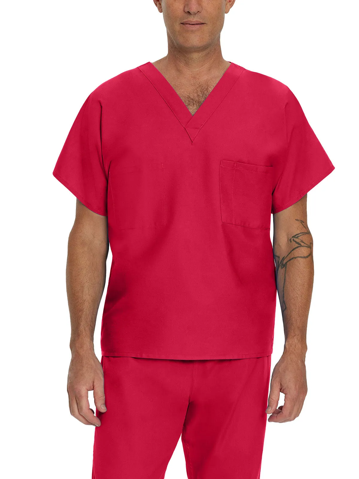 Essentials - Unisex Reversible V-Neck Classic Fit Solid Scrub Top [1]