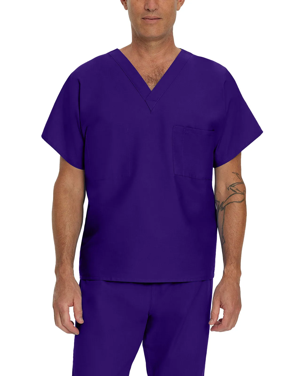 Essentials - Unisex Reversible V-Neck Classic Fit Solid Scrub Top [1]