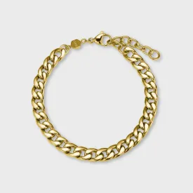 Essentielle Flat Curb Chain Bracelet Gold Colour