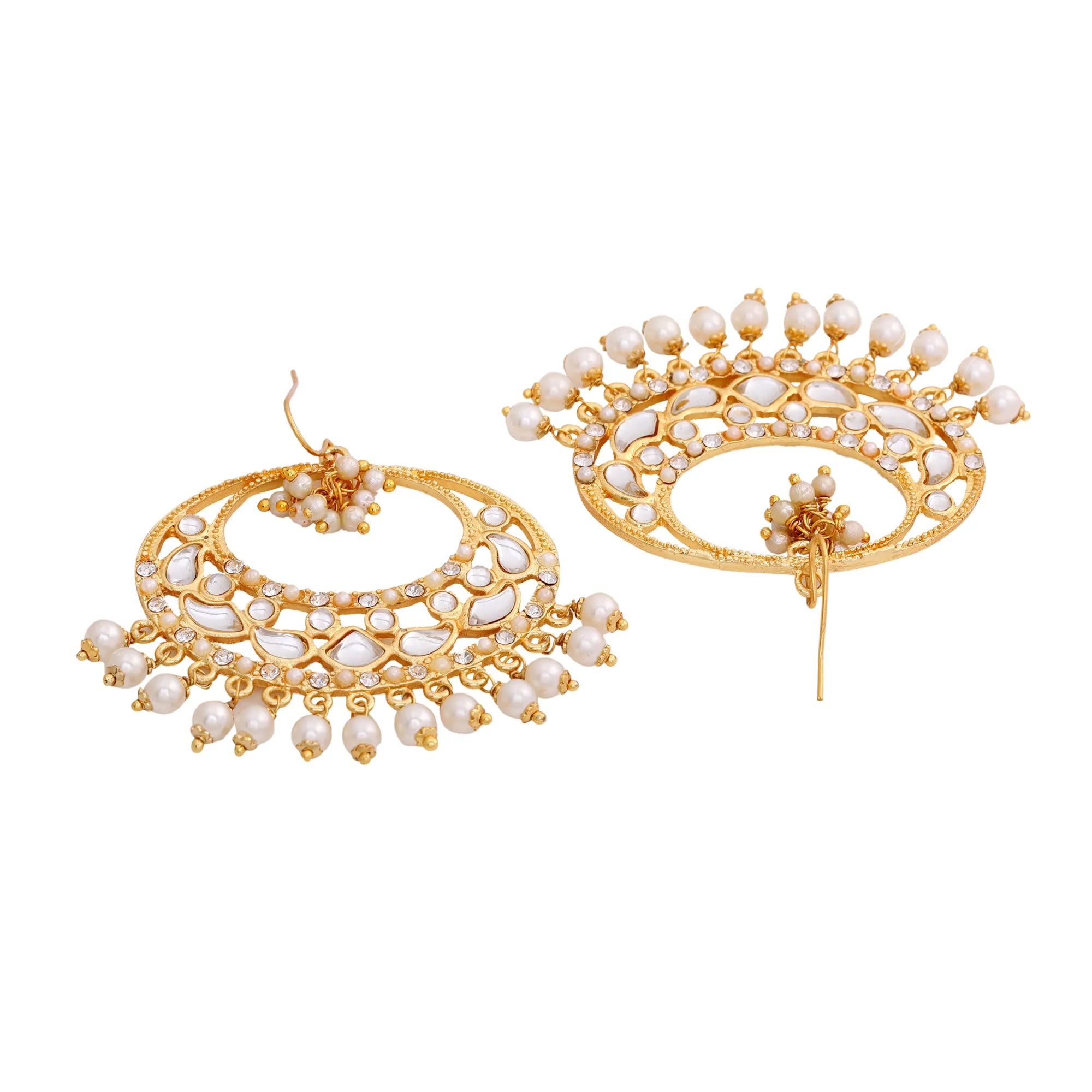 Estele - Stylish Fancy Party Wear Kundan Chandbali Earrings